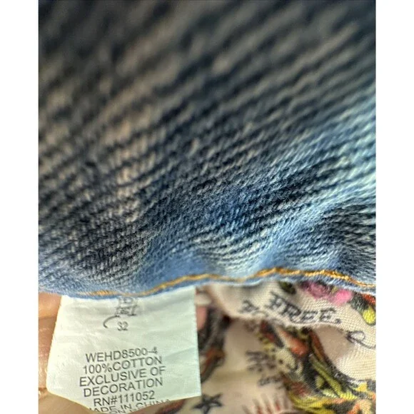 Ed Hardy Embroidered Heart Wide Leg Jeans Retro skater Denim 32 NWT - Picture 16 of 16